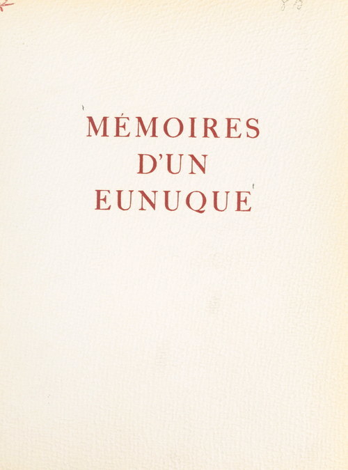 ebook cover of Mémoires d'un eunuque, by Van Ky Pham