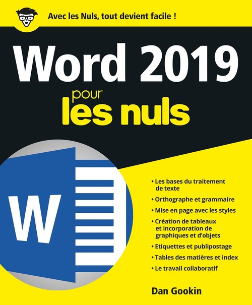 Couverture ebook de Word 2019 Pour les Nuls, de Dan Gookin