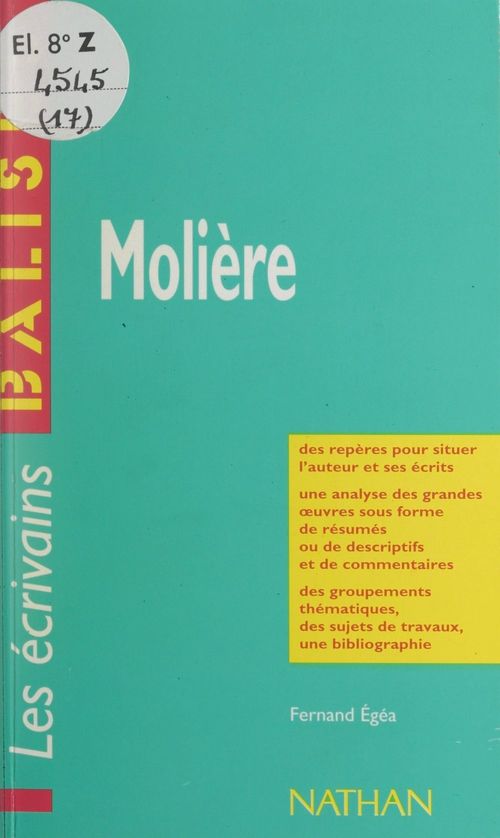 Couverture ebook de Molière, de Fernand Egea