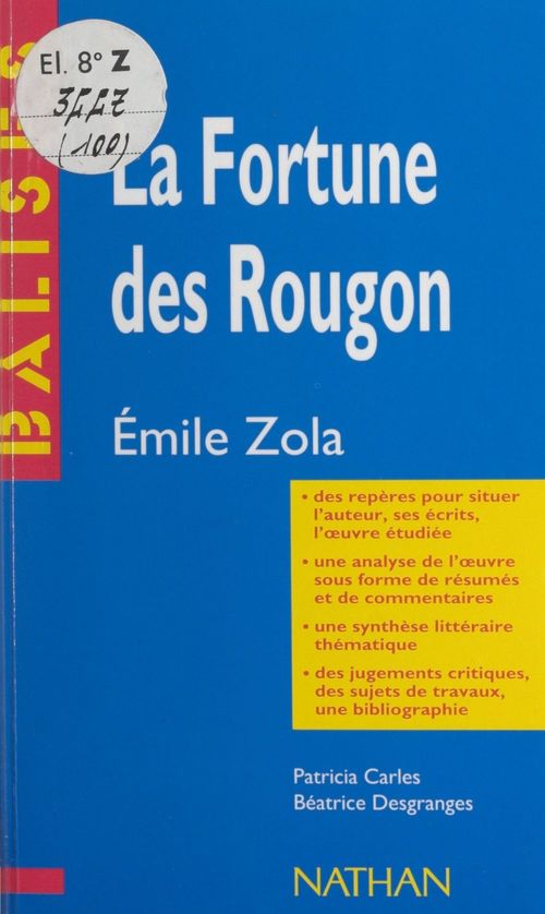 ebook cover of La fortune des Rougon, by Beatrice Desgranges, Patricia Carles