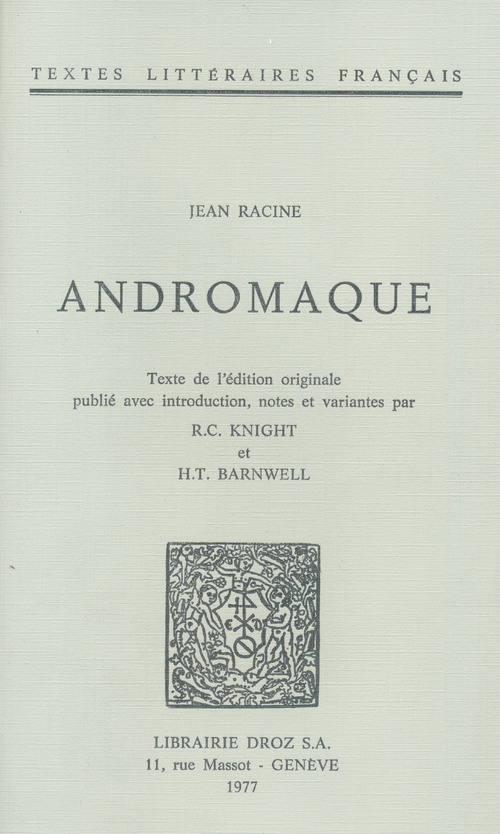 Couverture ebook de Andromaque, de Racine Jean