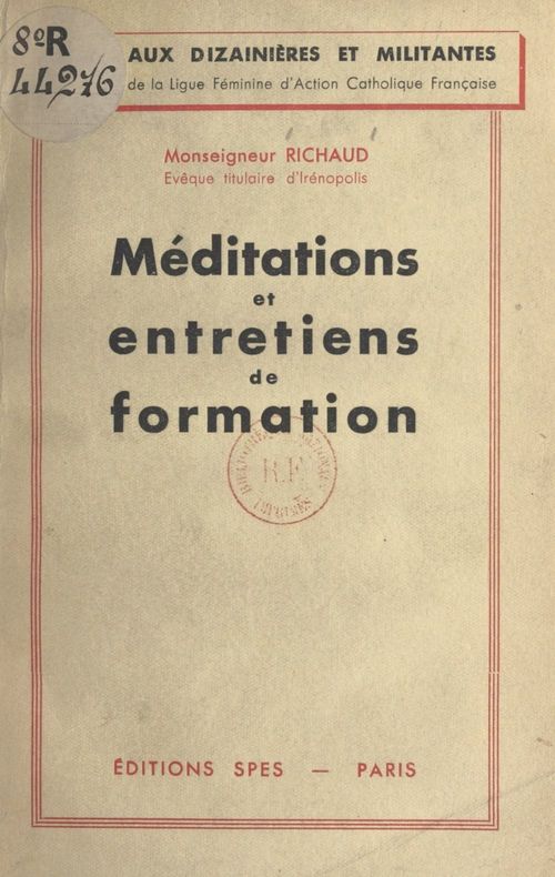 ebook cover of Méditations et entretiens de formation, by Paul Richaud