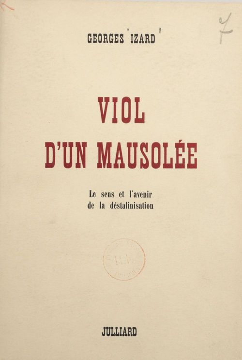 Couverture ebook de Viol d'un mausolée, de Georges Izard