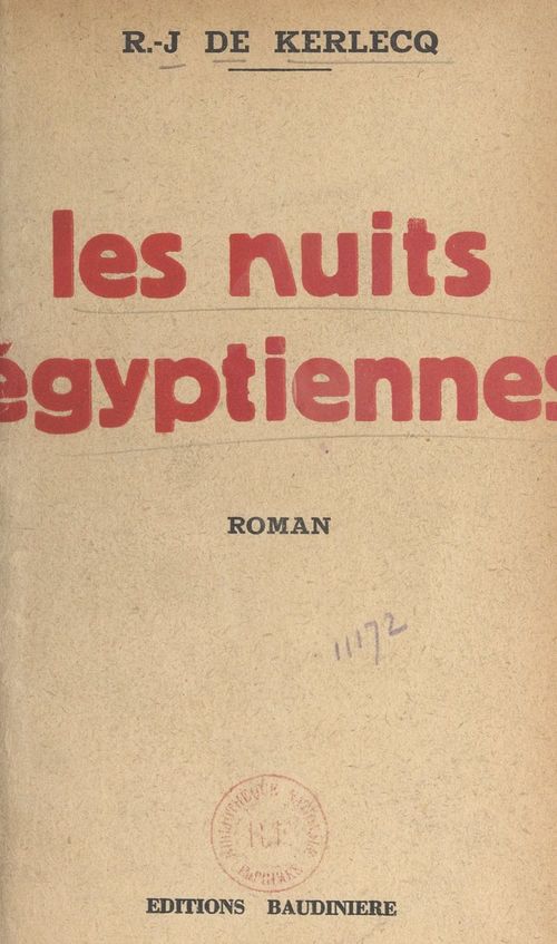Couverture ebook de Les nuits égyptiennes, de Jean De Kerlecq