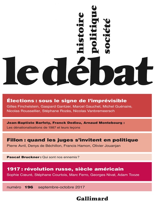ebook cover of Le Débat N° 196 (septembre - octobre 2017), by Collectif, Pierre Nora