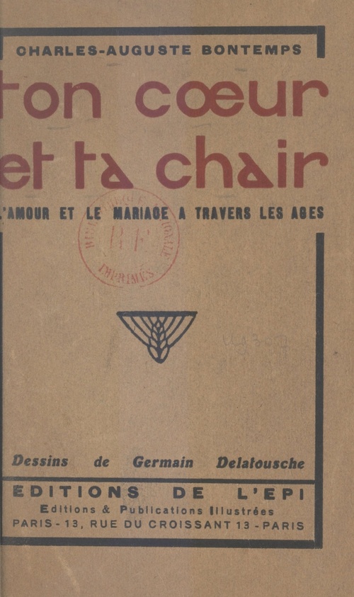 ebook cover of Ton coeur et ta chair, by Charles-Auguste Bontemps