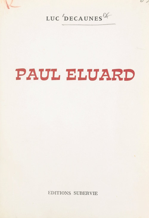 Couverture ebook de Paul Éluard, de Luc Decaunes