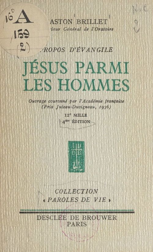 Couverture ebook de Propos d'Évangile (2). Jésus parmi les hommes, de Gaston Brillet