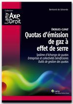 Couverture ebook de Quotas d'émission de gaz à effet de serre, de Bertrand de Gerando