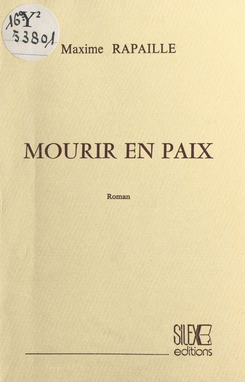 Couverture ebook de Mourir en paix, de Maxime Rapaille