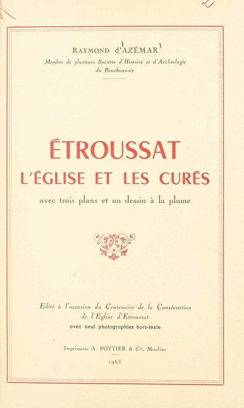 ebook cover of Étroussat, l'église et les curés, by Raymond D'Azemar