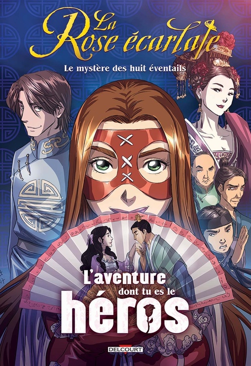 ebook cover of La Rose écarlate - L'aventure dont tu es le héros - Le mystère des huit éventails, by Patricia Lyfoung, Jenny, Mister choco man