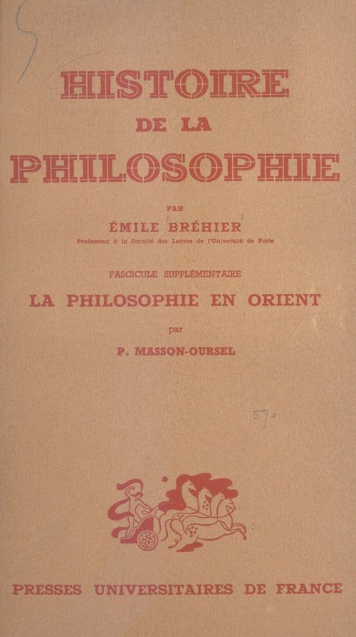 Couverture ebook de Histoire de la philosophie, de Emile Bréhier, Paul Masson-Oursel