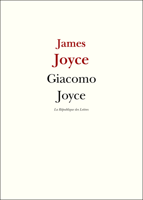 Couverture ebook de Giacomo Joyce, de James Joyce