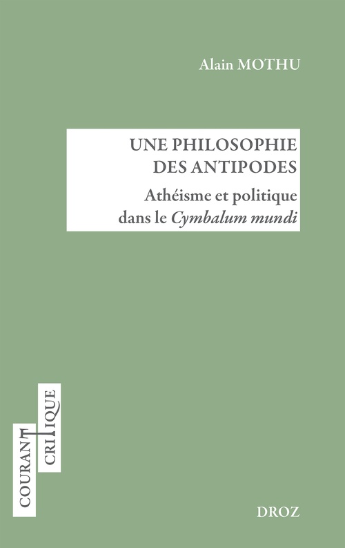 ebook cover of Une philosophie des Antipodes, by Alain Mothu