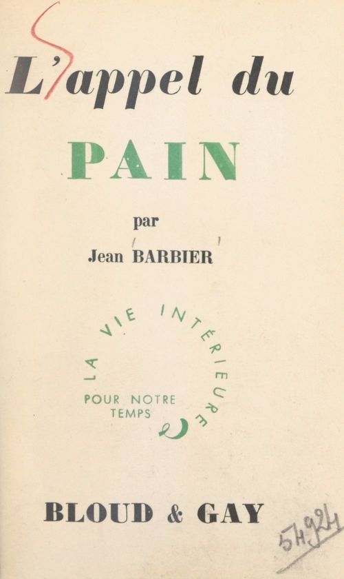 Couverture ebook de L'appel du pain, de Jean Barbier
