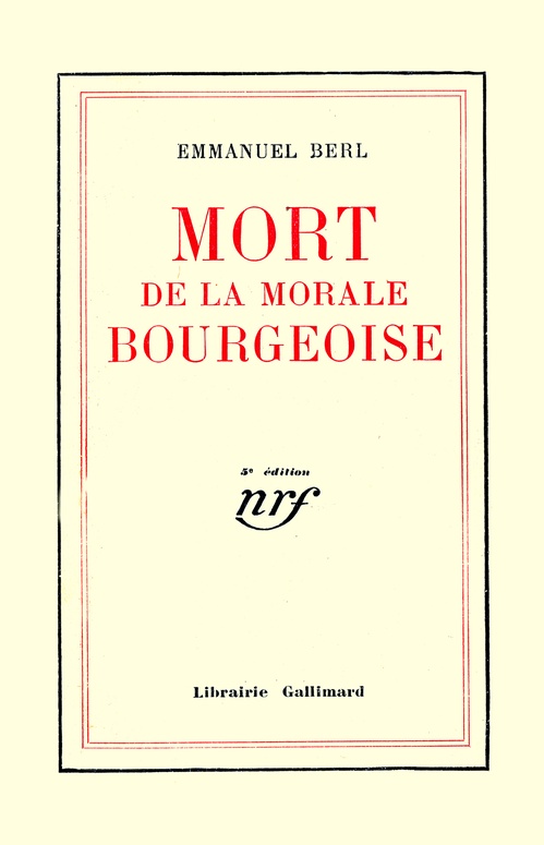 ebook cover of Mort de la morale bourgeoise, by Emmanuel Berl