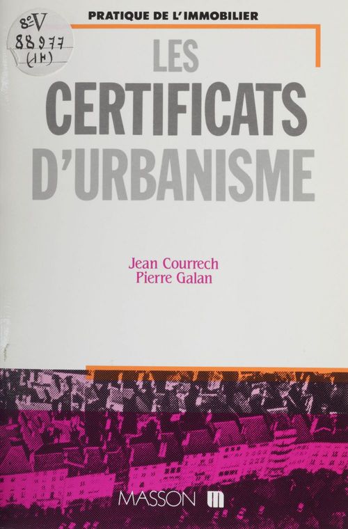 Couverture ebook de Les Certificats d'urbanisme, de Courrech