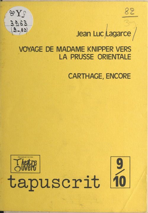 Couverture ebook de Voyage de Madame Knipper vers la Prusse orientale, de Jean-Luc Lagarce