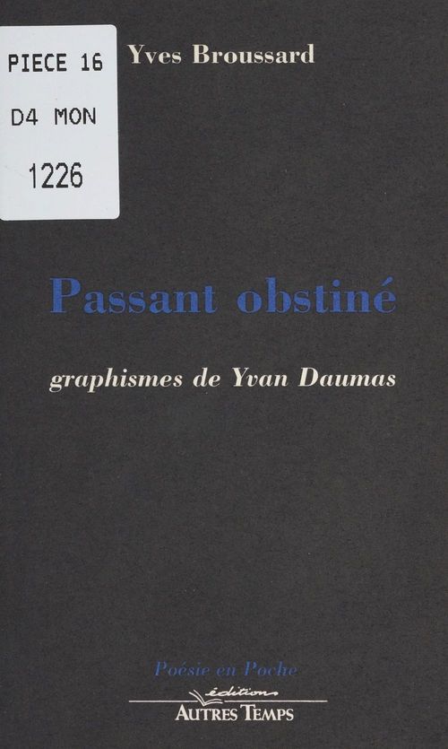 Couverture ebook de Passant obstiné, de Yves Broussard