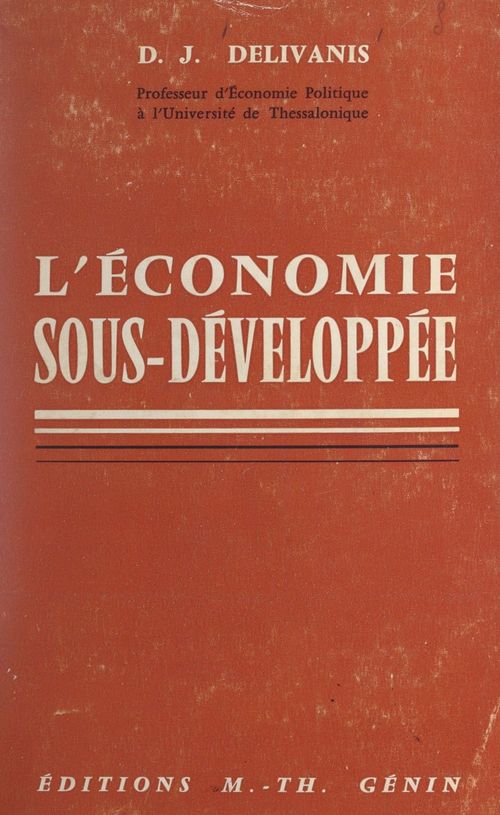 ebook cover of L'économie sous-développée, by Dimitrios J. Delivanis
