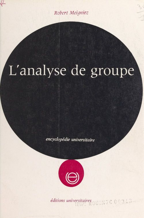 Couverture ebook de L'analyse de groupe, de Robert Meigniez