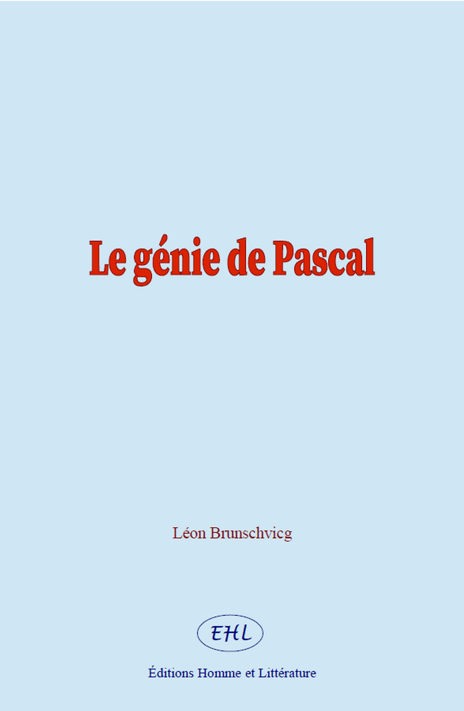 ebook cover of Le génie de Pascal, by Léon Brunschvicg