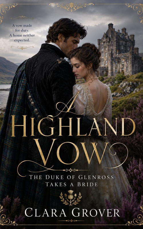 ebook cover of A HIGHLAND VOW, by Clara Grover