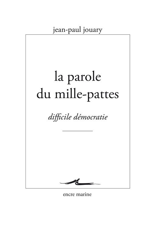 ebook cover of La Parole du mille-pattes, by Jean-Paul Jouary