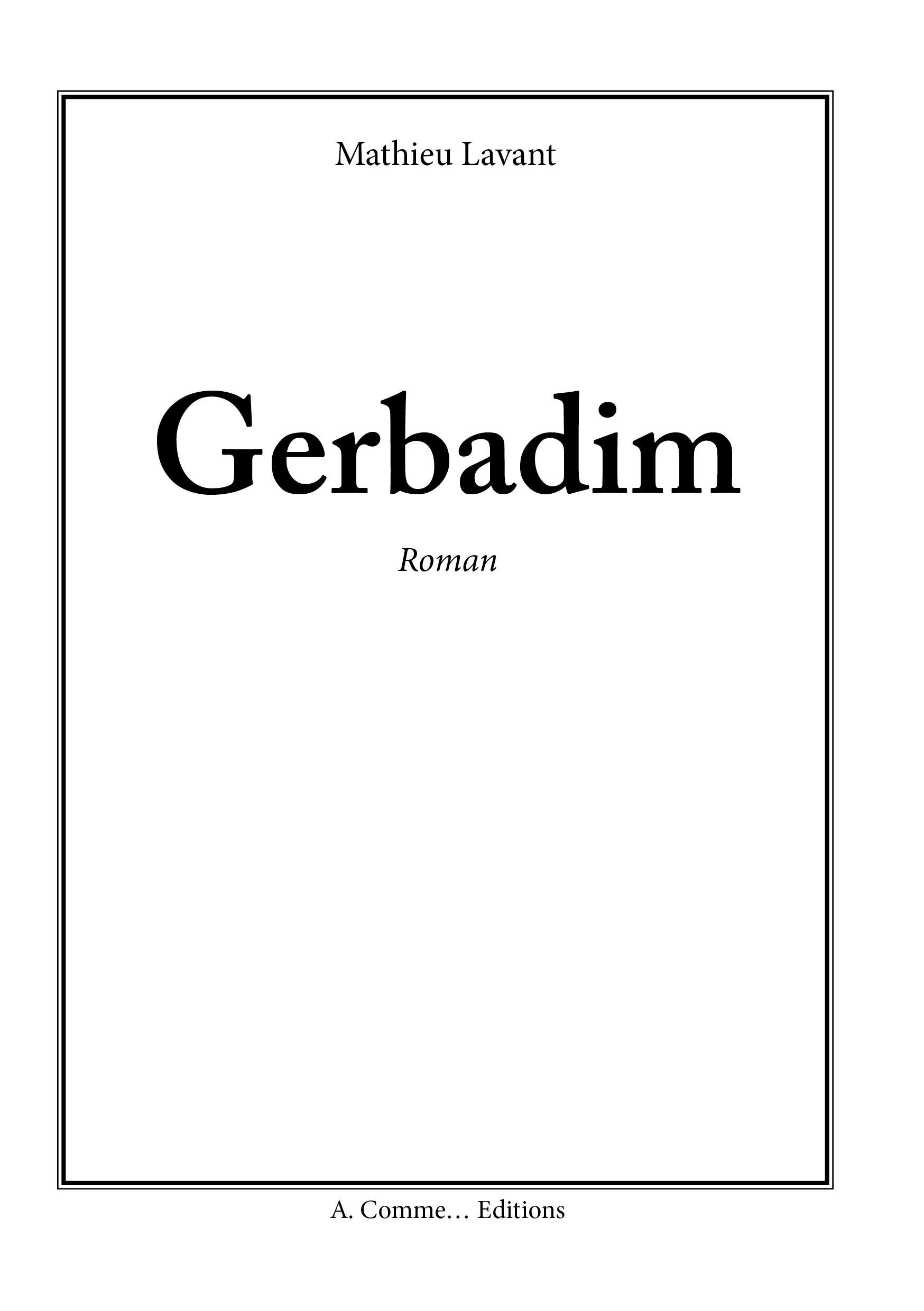 ebook cover of Gerbadim, by Mathieu Lavant