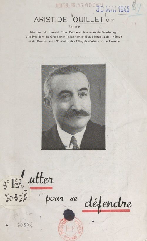 Couverture ebook de L'odyssée de M. Aristide Quillet, maire de Villiers-Adam (Seine-et-Oise) au cours des années de guerre, 1939-1944, de Aristide Quillet