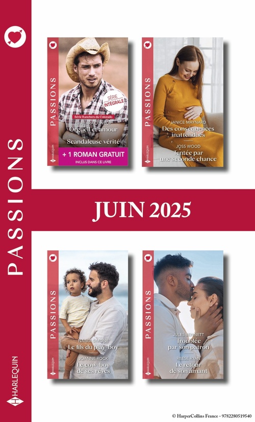 Couverture ebook de Pack mensuel Passions - 8 romans + 1 titre gratuit (Juin 2025), de Collectif