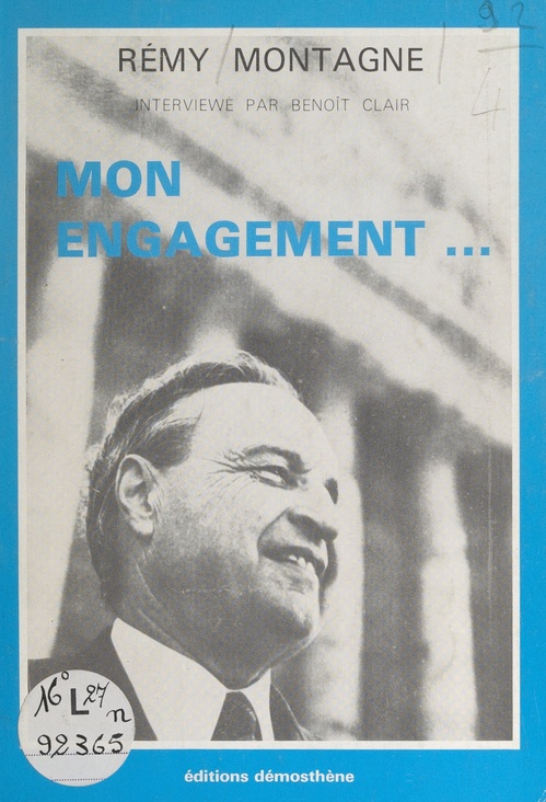 Couverture ebook de Mon engagement..., de Rémy Montagne