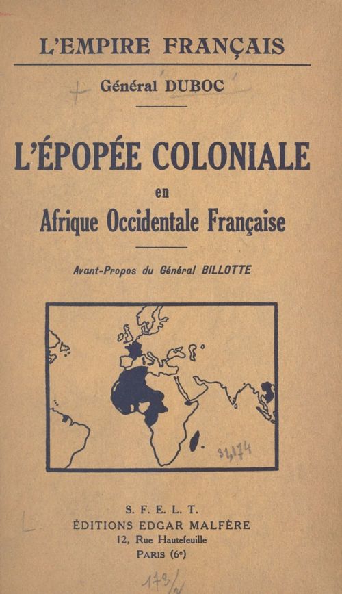 Couverture ebook de L'épopée coloniale en Afrique occidentale française, de Albert Duboc