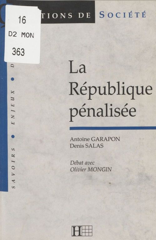 Couverture ebook de La République pénalisée, de Garapon-A+Salas-D