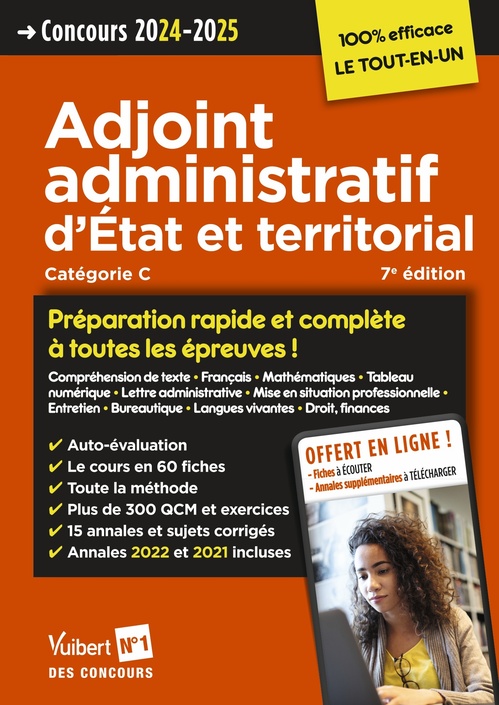 ebook cover of Concours Adjoint administratif d'État et territorial - Préparation rapide et complète à toutes les épreuves ! - Annales 2023 incluses, by Olivier Bellégo, Marc Antoine Durand, Cathy Lognone, Anne-Marie Bonnerot, Bernadette Lavaud