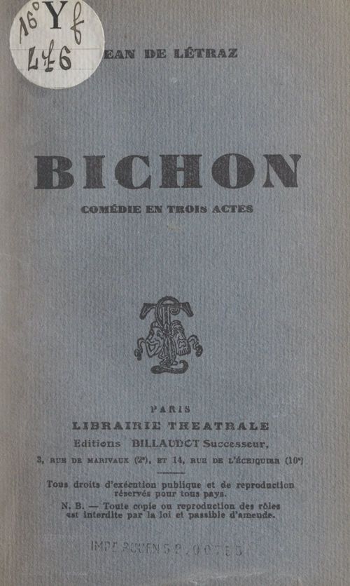 ebook cover of Bichon, by Jean De Letraz