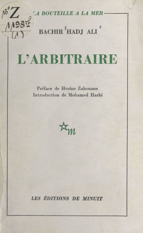 Couverture ebook de L'arbitraire, de Bachir Hadj Ali