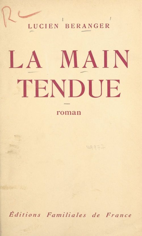 ebook cover of La main tendue, by Lucien Beranger