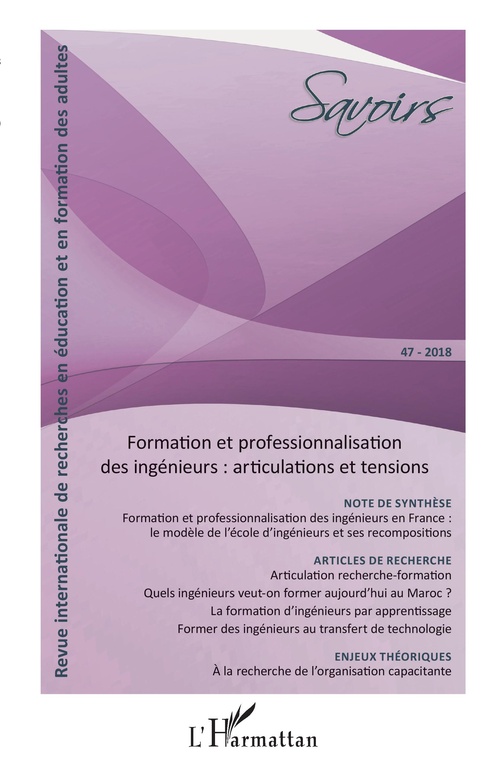 ebook cover of Formation et professionnalisation des ingénieurs : articulations et tensions, by Savoirs