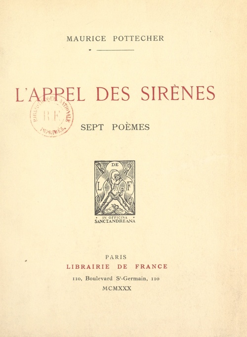 Couverture ebook de L'appel des sirènes, de Maurice Pottecher