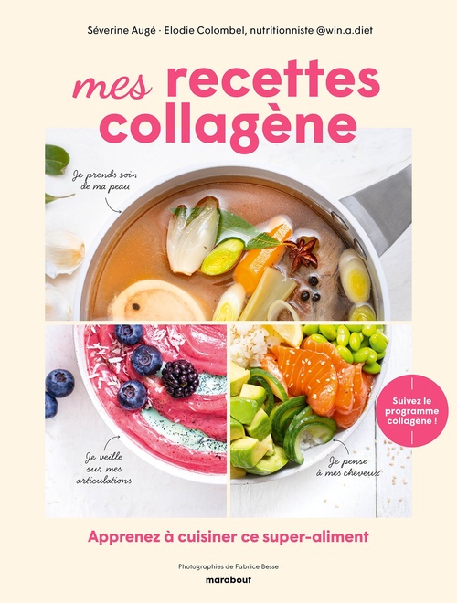 Couverture ebook de 60 recettes pour booster mon collagène, de Elodie Colombel, Séverine Augé