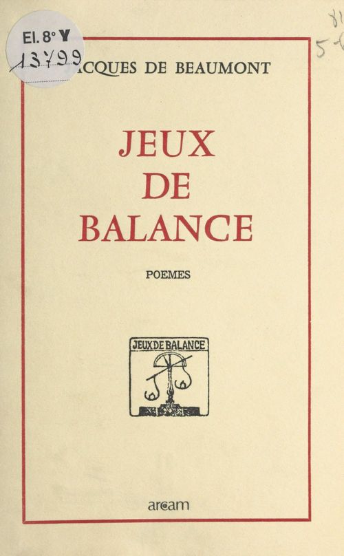 ebook cover of Jeux de balance, by Jacques De Beaumont