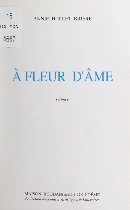 Couverture ebook de À fleur d'âme, de Annie Hullet Briere