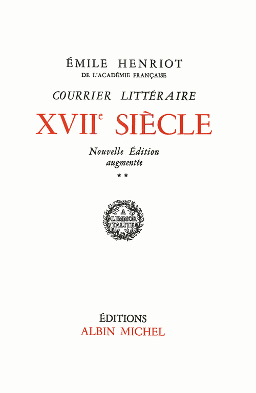 Couverture ebook de XVIIème siècle - tome 2, de Emile Henriot