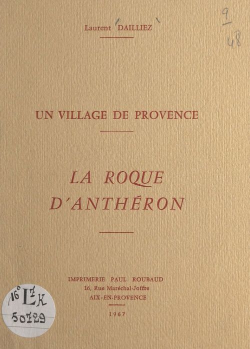 Couverture ebook de Un village de Provence, La Roque d'Anthéron, de Laurent Dailliez