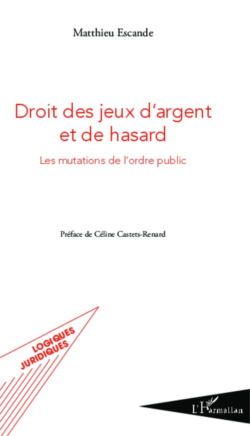 ebook cover of Droit des jeux d'argent et de hasard, by Matthieu Escande