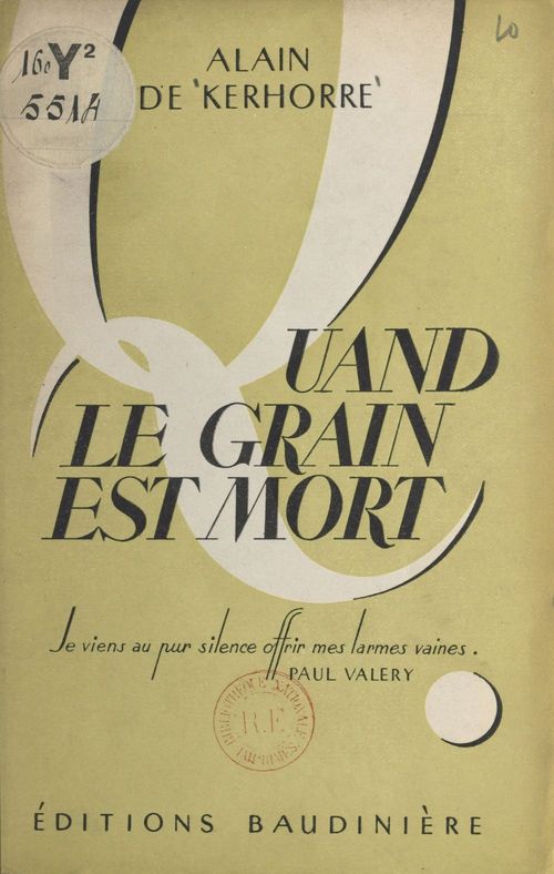 Couverture ebook de Quand le grain est mort, de Alain De Kerhorre
