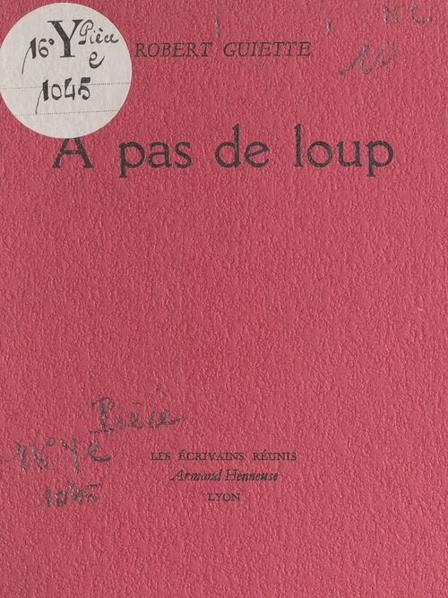 ebook cover of À pas de loup, by Robert Guiette