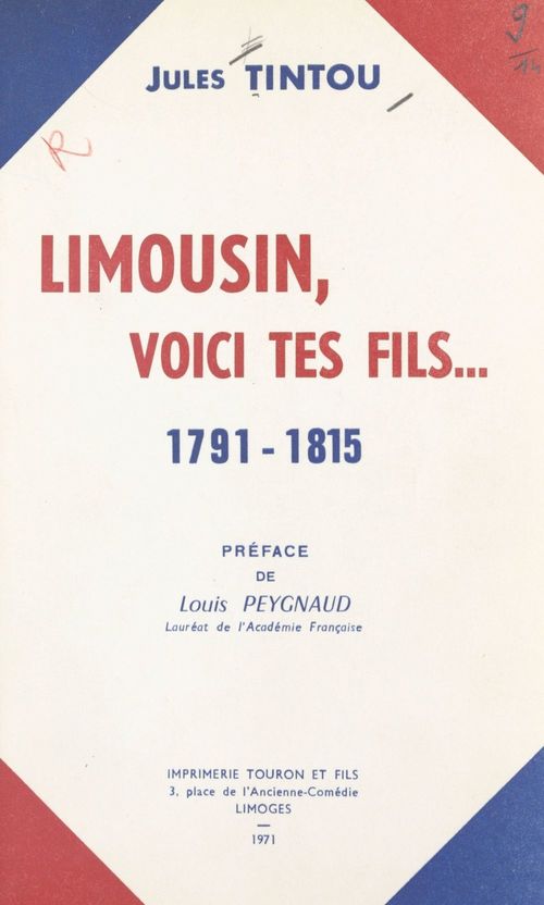 Couverture ebook de Limousin, voici tes fils, de Jules Tintou